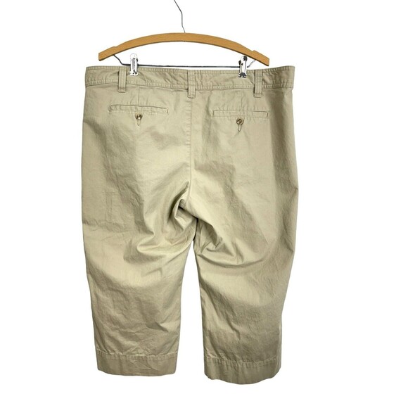 Gap Favorite Khaki Capri Women’s Sz 16 Flat Front Tan Pockets Capri Pants - Picture 4 of 12